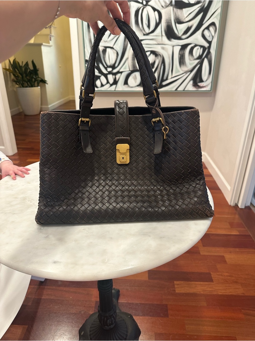Brown Bottega Veneta Roma Bag